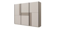 Armoire VERTIS 3 portes coulissantes cachemire et beige 270 cm design graphique