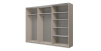 Armoire VERTIS 3 portes coulissantes cachemire et beige 270 cm design graphique