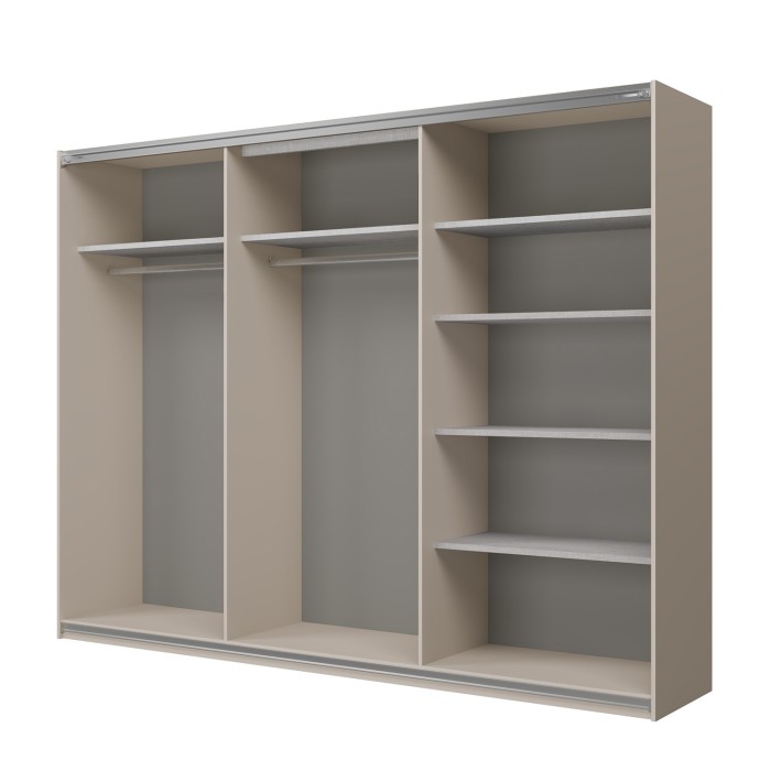 Schrank VERTIS 3 Schiebetüren Kaschmir und Beige 270 cm Grafikdesign