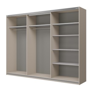Armoire VERTIS 3 portes coulissantes cachemire et beige 270 cm design graphique