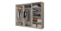 Armoire VERTIS 3 portes coulissantes cachemire et beige 270 cm design graphique