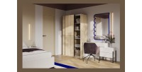 Armoire VERTIS 2 portes coulissantes cachemire avec fermeture silencieuse 120 cm