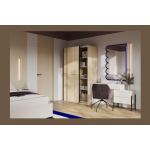 Armoire VERTIS 2 portes coulissantes cachemire avec fermeture silencieuse 120 cm
