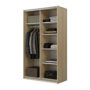 Armoire VERTIS 2 portes coulissantes cachemire avec fermeture silencieuse 120 cm
