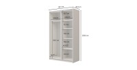Armoire VERTIS 2 portes coulissantes cachemire avec fermeture silencieuse 120 cm