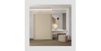 Armoire MONVIA 2 portes coulissantes cachemire avec fermeture silencieuse 150 cm