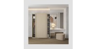 Armoire MONVIA 2 portes coulissantes cachemire avec fermeture silencieuse 150 cm