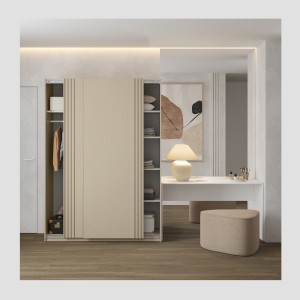 Armoire MONVIA 2 portes coulissantes cachemire avec fermeture silencieuse 150 cm
