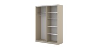 Armoire MONVIA 2 portes coulissantes cachemire avec fermeture silencieuse 150 cm