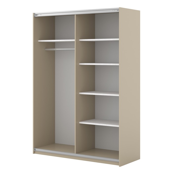 Schrank MONVIA mit 2 schiebetüren in Kaschmirfarbe und leiser Schließfunktion, 150 cm