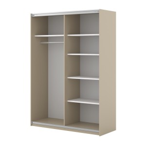 Armoire MONVIA 2 portes coulissantes cachemire avec fermeture silencieuse 150 cm