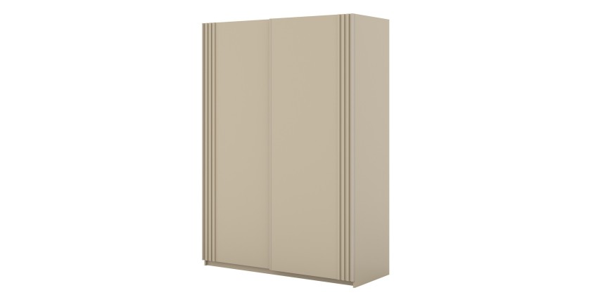 Armoire MONVIA 2 portes coulissantes cachemire avec fermeture silencieuse 150 cm