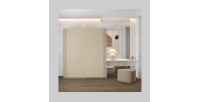 Armoire MONVIA 2 portes coulissantes cachemire avec fermeture silencieuse 180 cm