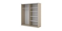 Armoire MONVIA 2 portes coulissantes cachemire avec fermeture silencieuse 180 cm