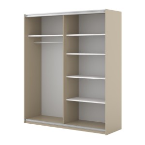 Armoire MONVIA 2 portes coulissantes cachemire avec fermeture silencieuse 180 cm
