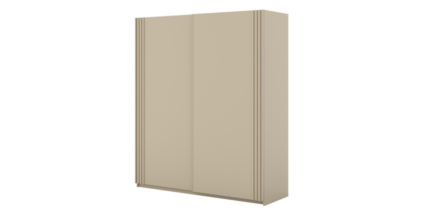 Armoire MONVIA 2 portes coulissantes cachemire avec fermeture silencieuse 180 cm