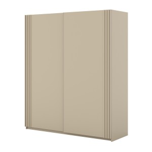 Armoire MONVIA 2 portes coulissantes cachemire avec fermeture silencieuse 180 cm