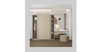 Armoire MONVIA 2 portes coulissantes cachemire avec fermeture silencieuse 180 cm