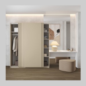 Armoire MONVIA 2 portes coulissantes cachemire avec fermeture silencieuse 180 cm