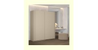 Armoire MONVIA 2 portes coulissantes cachemire avec fermeture silencieuse 180 cm