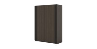 Armoire MONVIA 2 portes coulissantes chêne foncé et noir avec fermeture silencieuse 150 cm