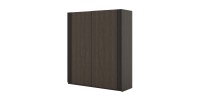 Armoire MONVIA 2 portes coulissantes chêne foncé et noir avec fermeture silencieuse 180 cm
