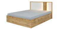 copy of Pack letto 160x200 con LED + 2 comodini WOOD colore bianco e rovere