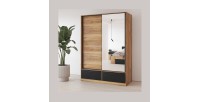 Armoire EOS 2 portes coulissantes avec miroir et fermeture silencieuse 150 cm