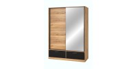 Armoire EOS 2 portes coulissantes avec miroir et fermeture silencieuse 150 cm