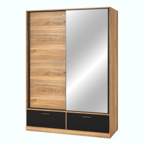 Armoire EOS 2 portes coulissantes avec miroir et fermeture silencieuse 150 cm