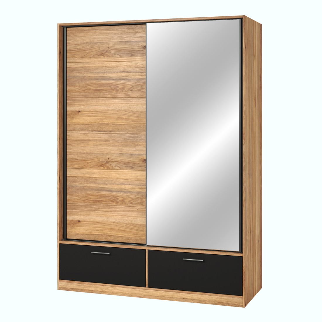 Armoire EOS 2 portes coulissantes avec miroir et fermeture silencieuse 150 cm