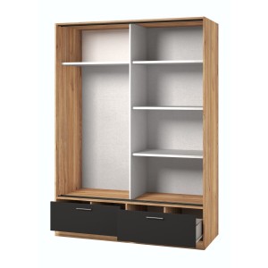 Armoire EOS 2 portes coulissantes avec miroir et fermeture silencieuse 150 cm