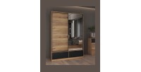 Armoire EOS 2 portes coulissantes avec miroir et fermeture silencieuse 150 cm