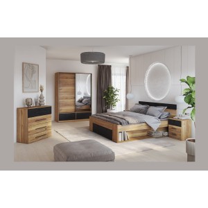 Armoire EOS 2 portes coulissantes avec miroir et fermeture silencieuse 150 cm