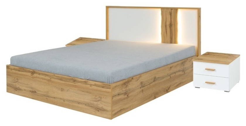 Pack lit 180x200 et chevets WOOD