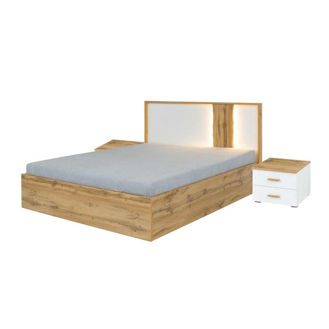 Pack lit 180x200 et chevets WOOD