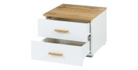 copy of Pack letto 160x200 con LED + 2 comodini WOOD colore bianco e rovere