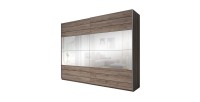 Armoire FLOYD 270 cm - 2 portes coulissantes avec miroirs coloris bois brut
