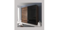 Armoire FLOYD 2 portes coulissantes avec miroir sombre et fermeture silencieuse 270 cm