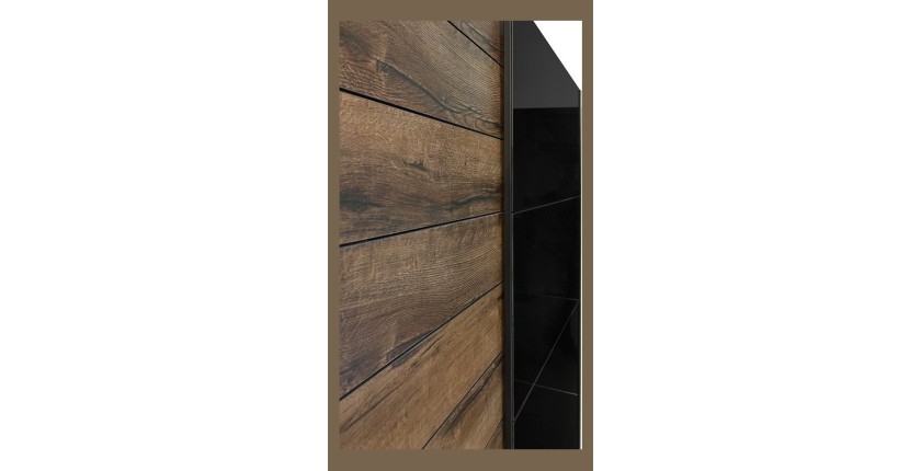 Armoire FLOYD 2 portes coulissantes avec miroir sombre et fermeture silencieuse 270 cm