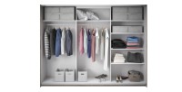 Armoire FLOYD 2 portes coulissantes avec miroir sombre et fermeture silencieuse 270 cm