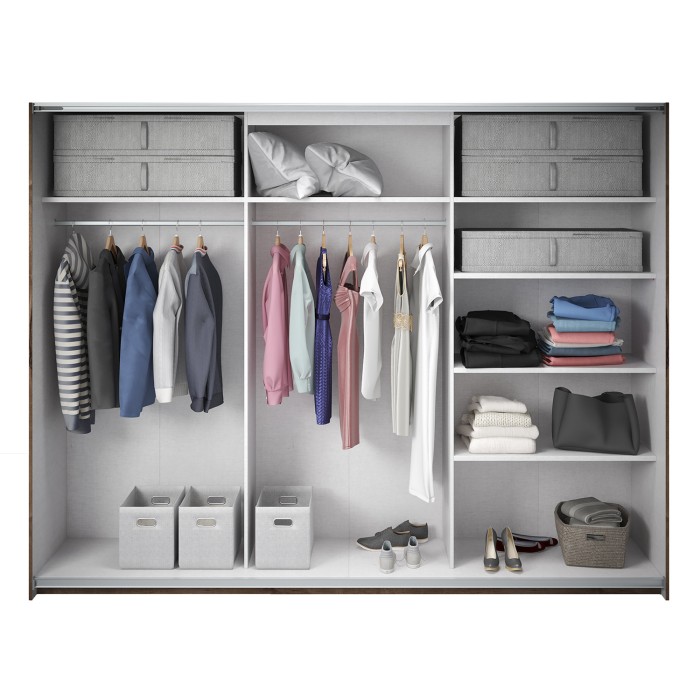 Armoire FLOYD 2 portes coulissantes avec miroir sombre et fermeture silencieuse 270 cm