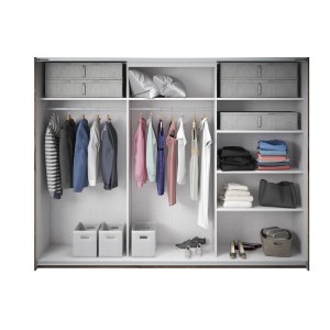 Armoire FLOYD 2 portes coulissantes avec miroir sombre et fermeture silencieuse 270 cm