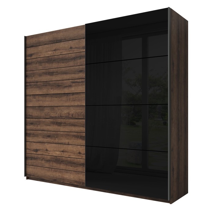 Armoire FLOYD 2 portes coulissantes avec miroir sombre et fermeture silencieuse 270 cm