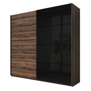 Armoire FLOYD 2 portes coulissantes avec miroir sombre et fermeture silencieuse 270 cm