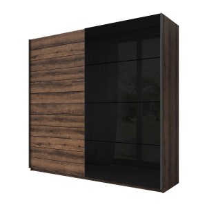 Armoire FLOYD 2 portes coulissantes avec miroir sombre et fermeture silencieuse 270 cm