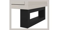 Armoire MILOS 3 portes cachemire avec 2 tiroirs et poignées métal 145 cm