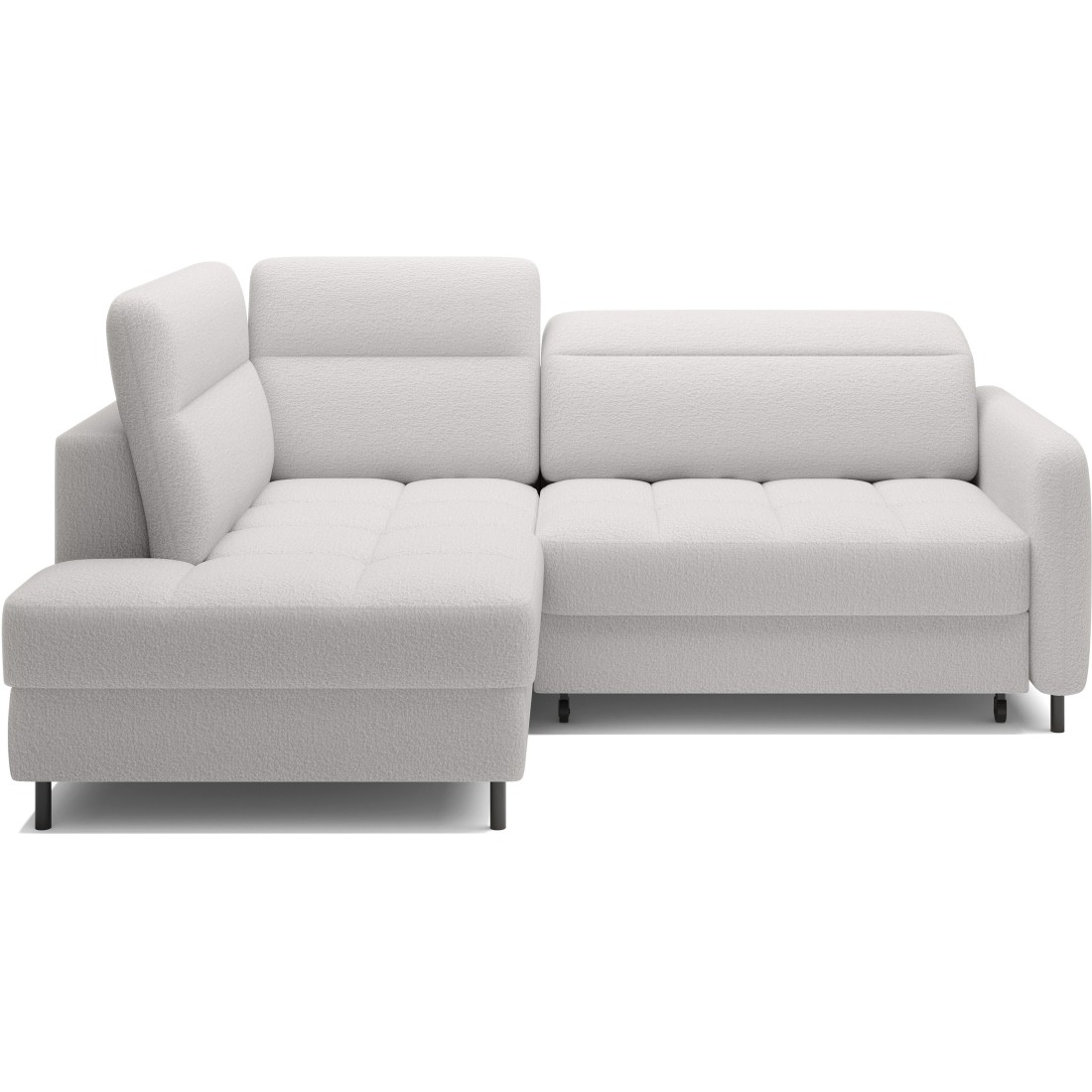 Canapé d’angle gauche convertible BARNEA 208 cm blanc avec rangement 