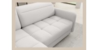 Canapé d’angle gauche convertible BARNEA 208 cm blanc avec rangement 