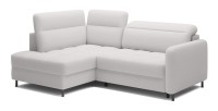 Canapé d’angle gauche convertible BARNEA 208 cm blanc avec rangement 